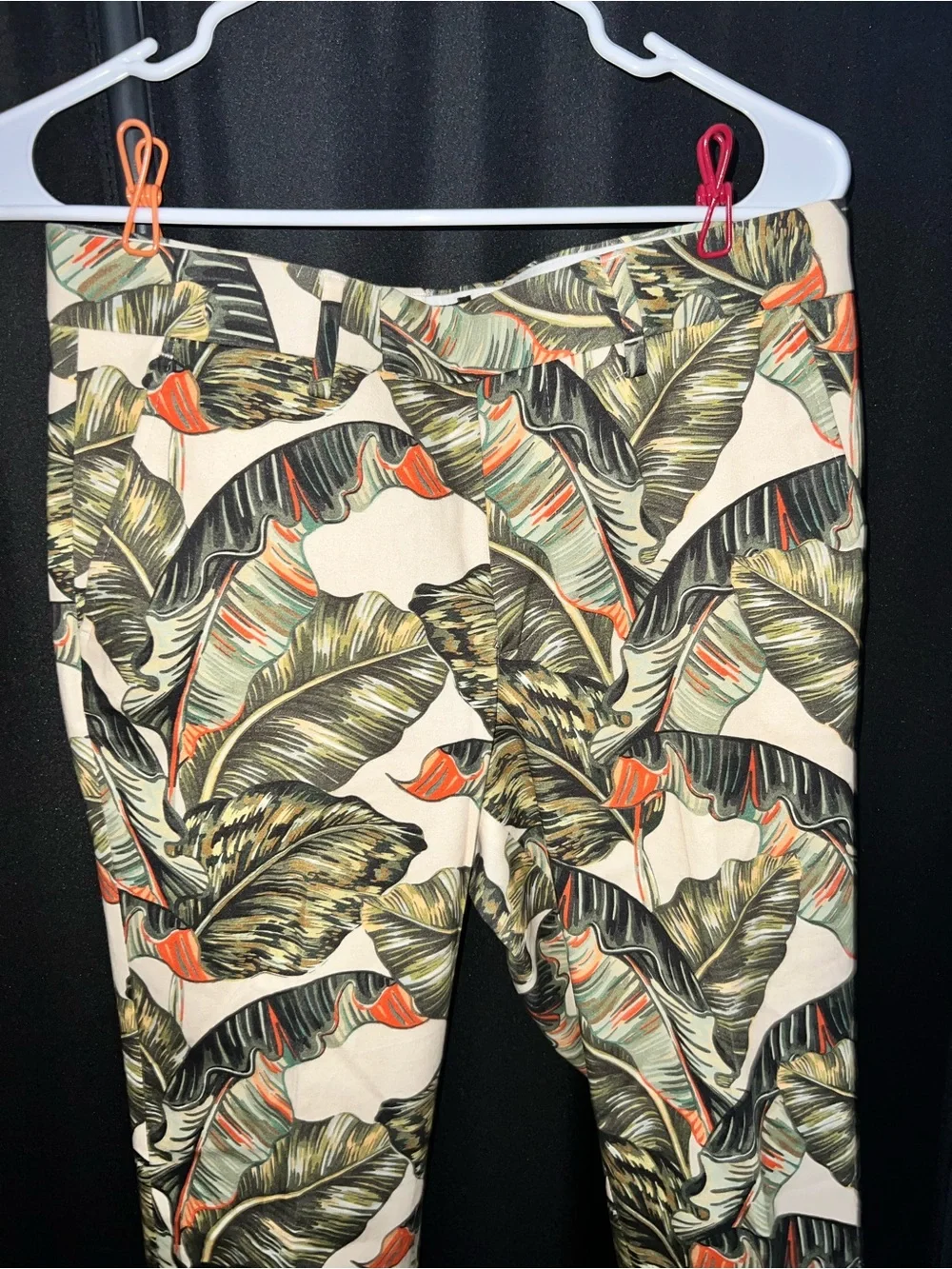 ASOS Men's Tropical Leaf Print Pants - Cream, Green & Orange